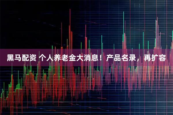 黑马配资 个人养老金大消息！产品名录，再扩容